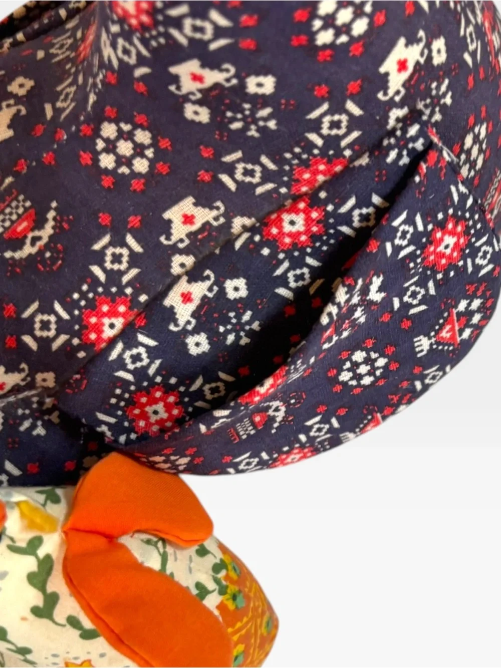 Vintage Quilted Fabric Chicken Rooster Family Set Of 3 Hen Pockets Farmhouse